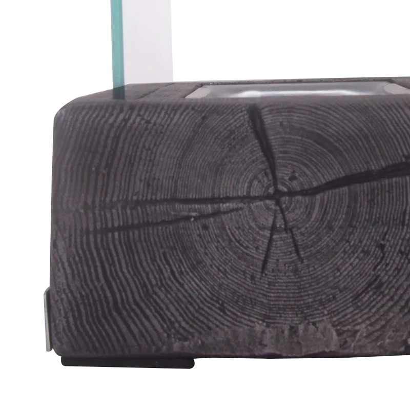 HOMCOM Ethanolkamin, Tischkamin, Hartglas, Betonschale, 20-25 Min Brenndauer, 0,15 L Kapazität, bis 18 m², grau