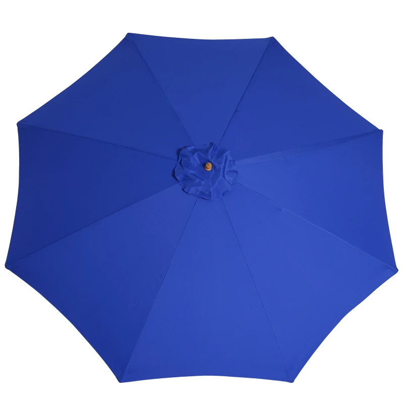 Outsunny Ombrellone Impermeabile Rotondo con Palo Centrale e Camino Antivento, in Legno e Poliestere Grigio, Ø300x250cm