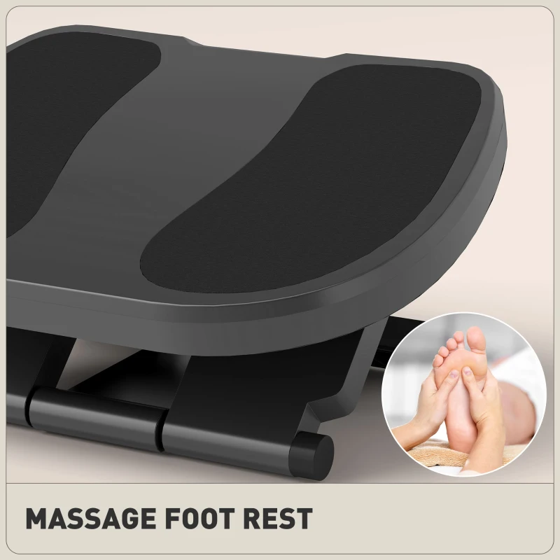 HOMCOM 0-30° Three-Height Under-Desk Support Footrest - Grey