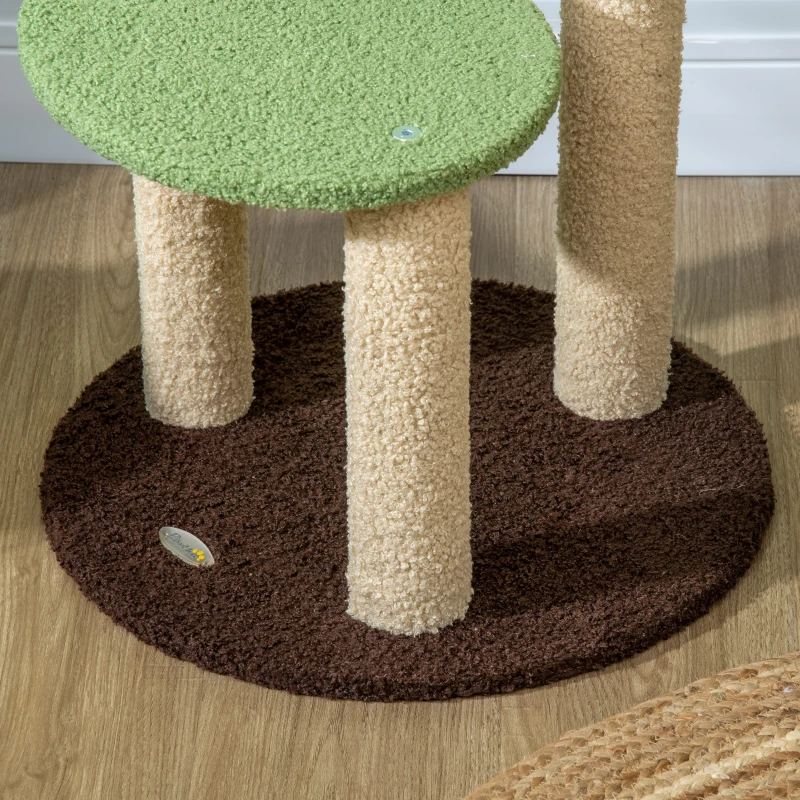 PawHut Árbol Rascador para Gatos con Cama en Forma de Aguacate Plataforma Postes de Sisal y Bola Colgante Ø44x83cm Verde