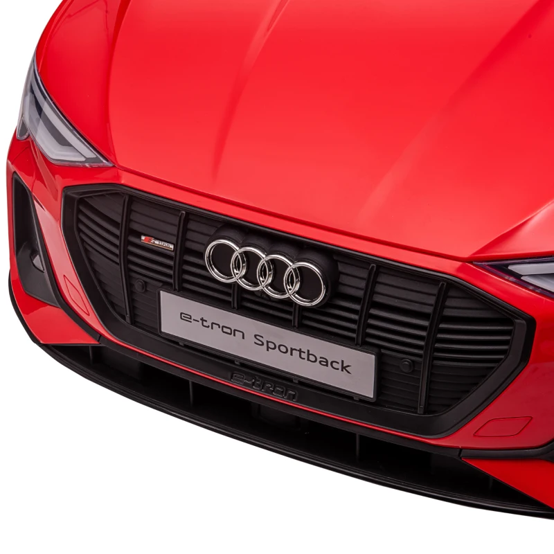 HOMCOM Voiture électrique enfants sous Licence Audi e-tron Sportback, véhicule électrique 12V Max. 5 Km/h avec télécommande 2,4G, phares LED, musique, klaxon, port USB, MP3, rouge