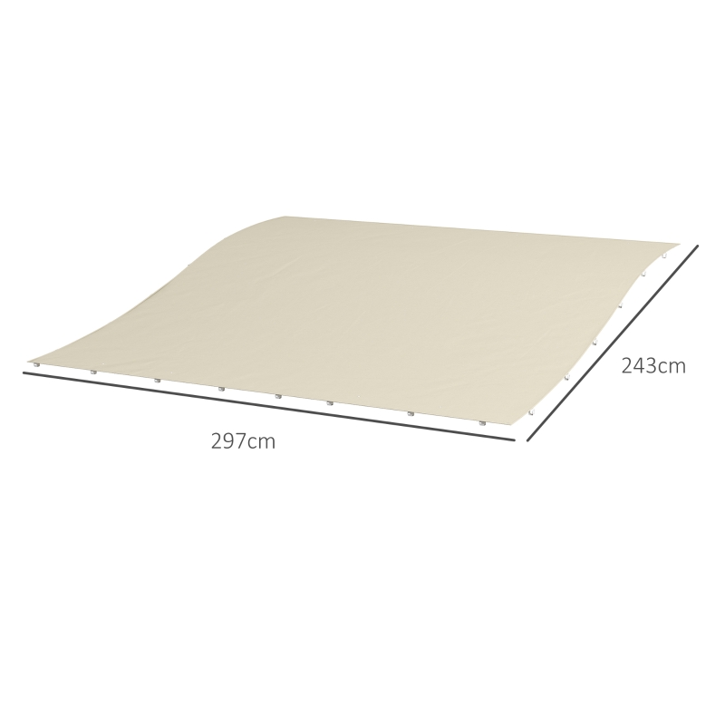 Outsunny Markisen-Ersatzdach Ersatzdach für Markise, wetterbeständig, 297 cm x 243 cm, Beige