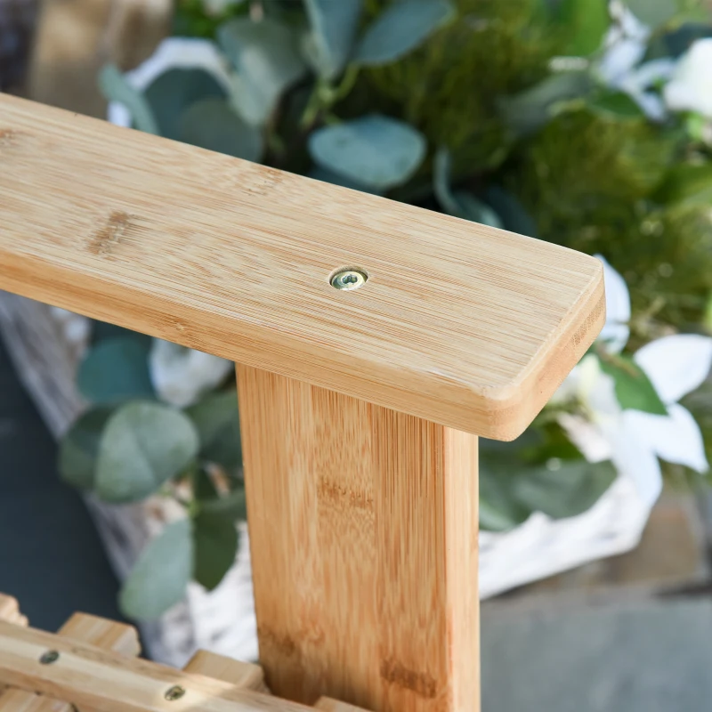 Outsunny Garten Schaukelstuhl Relaxsessel Gartenstuhl Schaukelsessel Bambus Sperrholz Natur 70 x 100 x 95,5 cm