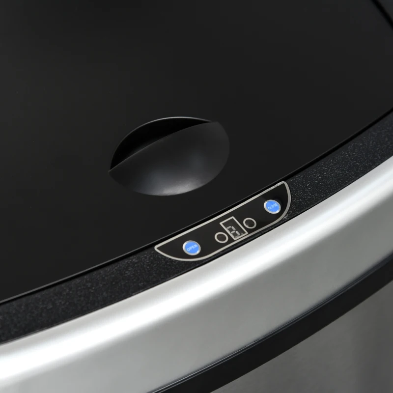 HOMCOM Mülleimer mit Sensor 48L Automatik Abfalleimer mit Bewegungssensor, Wasserdichter Abfallbehälter aus Edelstahl für Küche, Büro, Schlafzimmer Silber