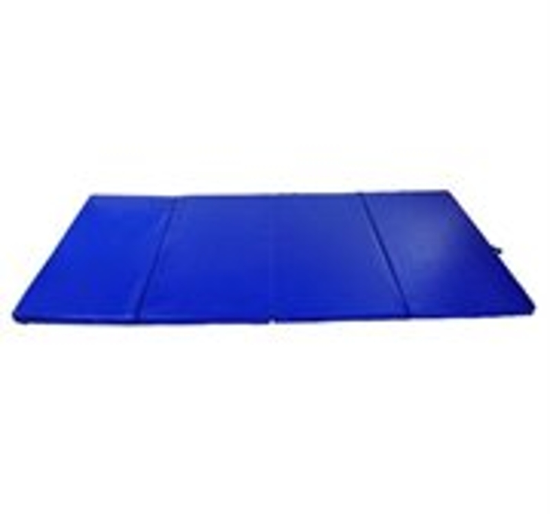 HOMCOM Tappetino Fitness Pieghevole con 4 Pannelli in EPE e Rivestimento in Ecopelle Antiscivolo, 245 x 115 x 5 cm, Blu