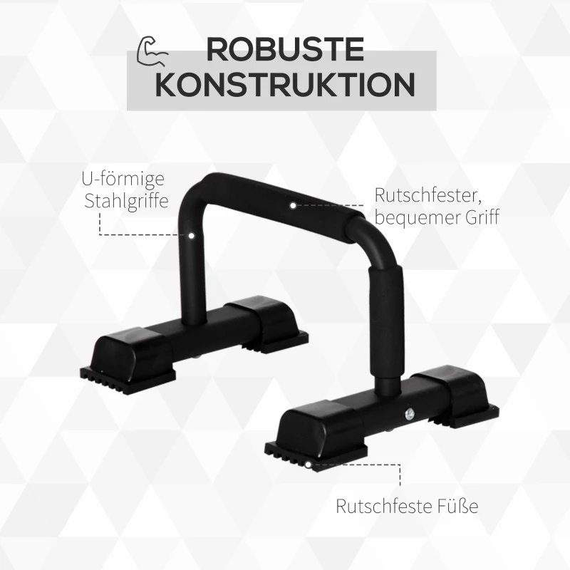 HOMCOM Dip Barren 2er Set Dip Station bis 120 kg belastbar Dip Stange Fitnessgeräte für Zuhause Parallettes Calisthenics Equipment für Krafttraining