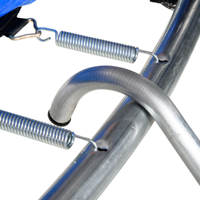 HOMCOM Trampolin Ø345 cm Gartentrampolin mit Sicherheitsnetz Randabdeckung gepolstert Stahl Schwarz+Blau bis 100 kg