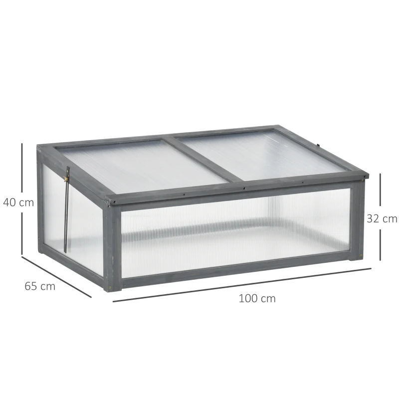 Outsunny Mini-Gewächshaus, Kleines Gewächshaus für den Garten, mit PC-Platten, Gute Lichtdurchlässigkeit, 100L x 65B x 40H cm