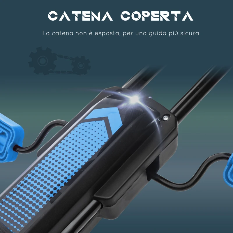 HOMCOM Go Kart a Pedali per Bambini da 5-12 Anni con Sedile Regolabile e Ruote in Gonfiabili, Blu