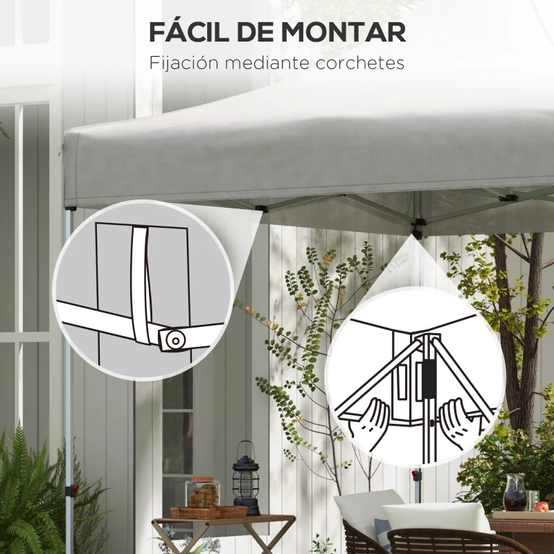 Outsunny Techo de Repuesto para Carpa Plegable de Tela Oxford 3x3 m con Techo Puntiagudo Impermeable y Anti-UV Blanco