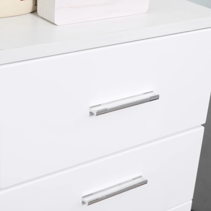 kleankin Meuble sur pied Colonne Bas de Salle de Bain Placard Porte avec étagère tiroir Coulissant en Bois Blanc