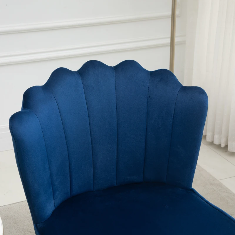 HOMCOM Set 2 Sedie Moderne e Imbottite per Salotto o Soggiorno con Rivestimento Effetto Vellutato, 57x58x88cm, Blu