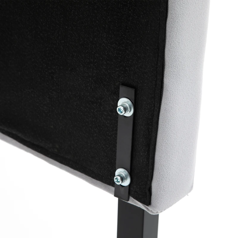 HOMCOM Kopfteil für Bett Polsterkopfteil Bett Kopf Rückenlehne Bettkopfteil in grau Pappel Samt Stoff 185 x 8 x 134 cm