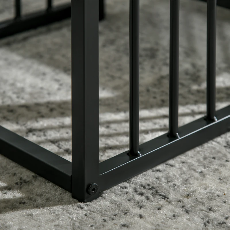 HOMCOM Satztisch-Set, pflegeleichte Oberflächen, Stahlgestell, Weiß/Schwarz