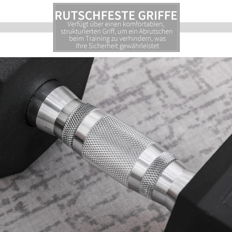 HOMCOM Hanteln mit gerändeltem Griff, Kurzhantel aus Gusseisen, 1 x 12,5 kg, Kurzhanteln für Männer und Frauen, Dumbbell für Zuhause, Fitnessstudio, Krafttraining