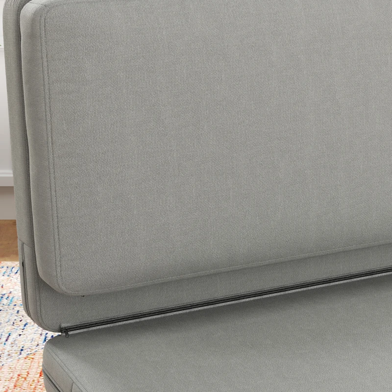 HOMCOM 2-in-1 faltbarer Relaxsessel, Gästematratze, teilbar, 120 cm breit, Hellgrau