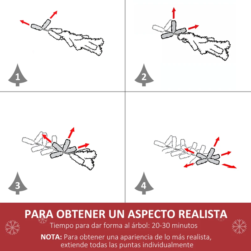 HOMCOM Árbol de Navidad 120cm Artificial Árboles de Abeto con Soporte Fibra Óptica Brillante LED Multicolor Ignífugo