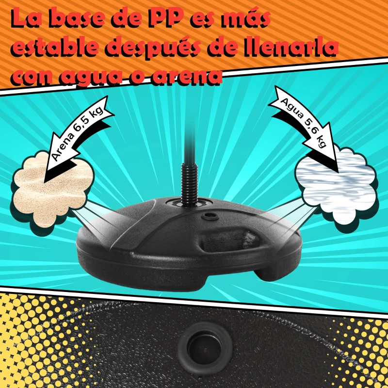 HOMCOM Saco de Boxeo para Niños Altura Ajustable con Guantes Soporte Estable Resorte de 360 Grados 38x38x78-120cm Negro y Rojo