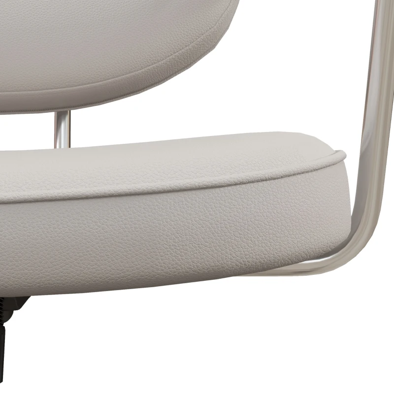 Vinsetto Bürostuhl Schreibtischstuhl, höhenverstellbar, Neigungsfunktion, 60 cm x 60 cm x 92 cm, Creme