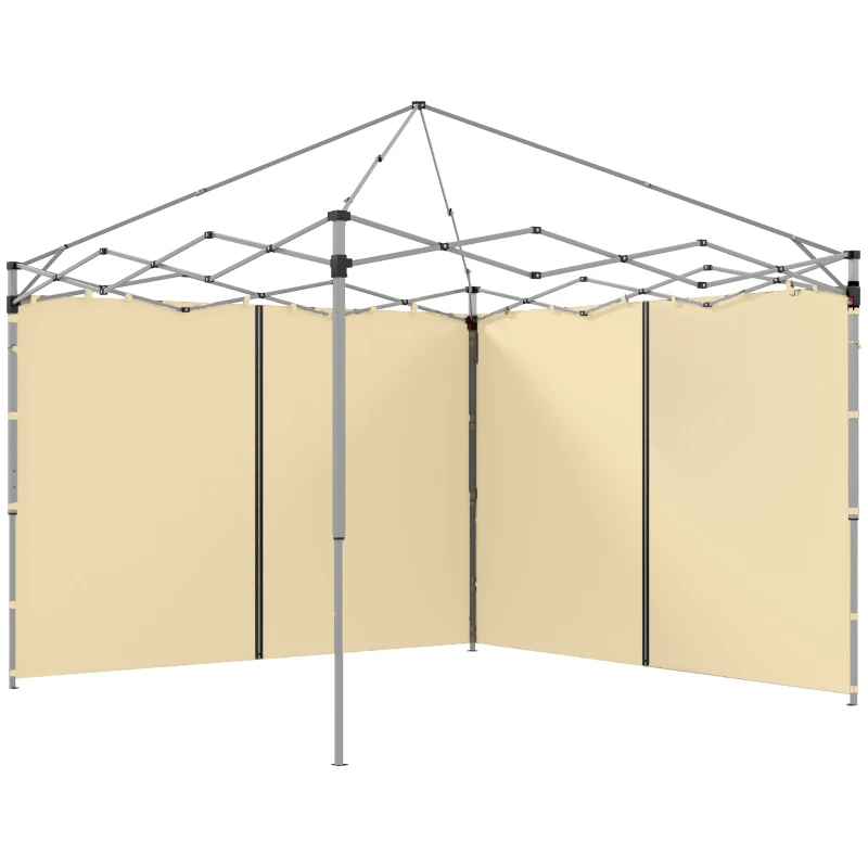 Outsunny Set of Two 3 x 3(m) Replacement Zipped Gazebo Walls - Beige