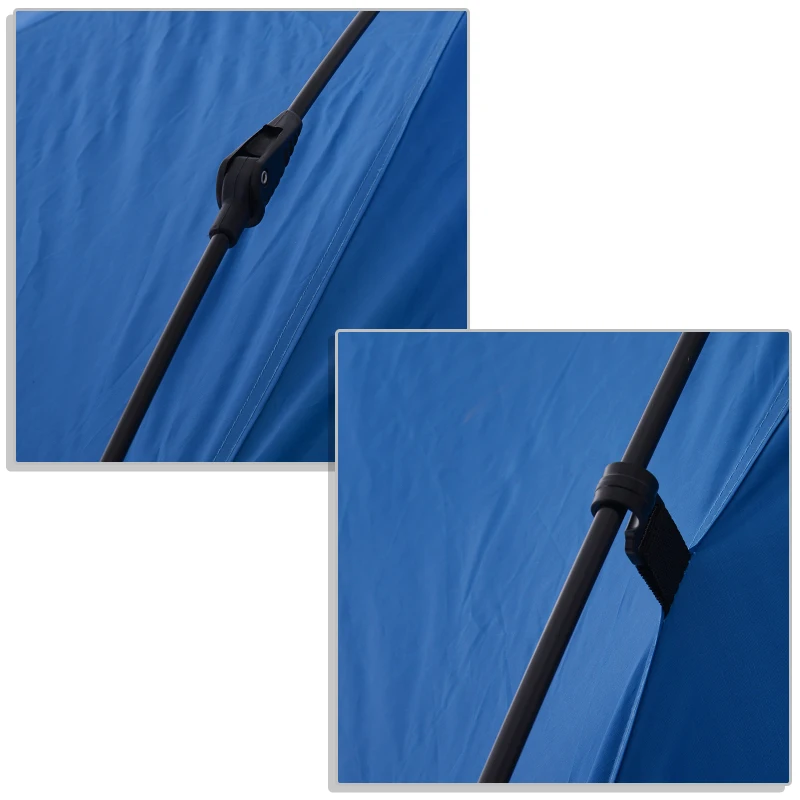 Outsunny Tente de plage abri de plage XXL pliable dim. 2,47L x 2,47l x 1,45H m sac transport inclu polyester bleu marine