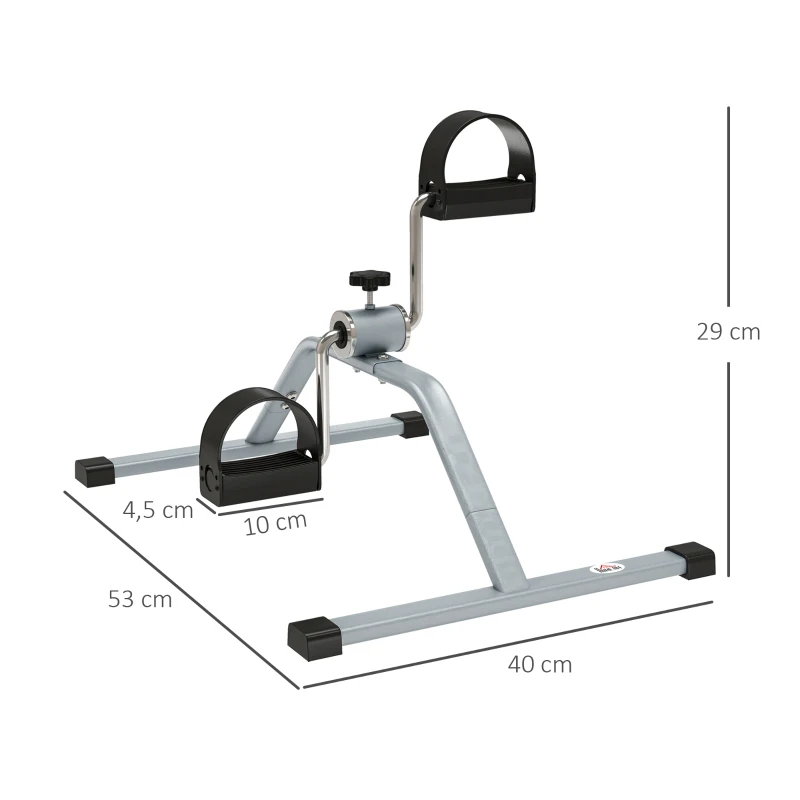 HOMCOM Mini Bicicleta Estática de Acero Aparato de Ejercicios 2 en 1 Brazos y Piernas Diseño Portátil para los Amantes del Fitness en Casa u Oficina 40x53x29cm
