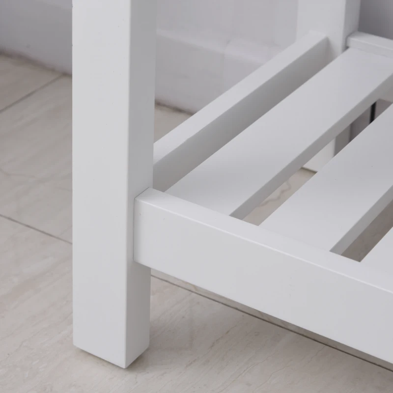 HOMCOM Mobile da Bagno Classico e Salvaspazio in Legno Bianco con Mensole e Anta, 40 x 30 x 164cm