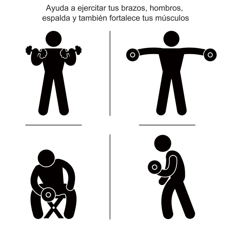HOMCOM Conjunto de Mancuernas Ajustables de 30kg Juego de Pesas con Discos de 2,5/1,5 kg y Barras de Conexión de 2 kg Kit de Entrenamiento para Gimnasio en Casa