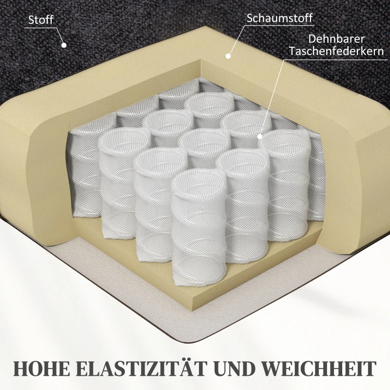 HOMCOM 2-in-1 Relaxsessel mit Liegefunktion, USB-Anschlüsse, Taschenfederkern, Schwarz