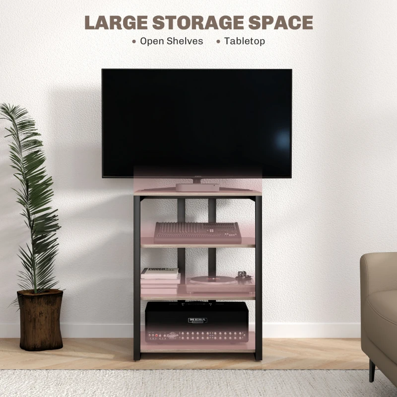 HOMCOM HiFi Stand, with Four Storage Shelves - Grey