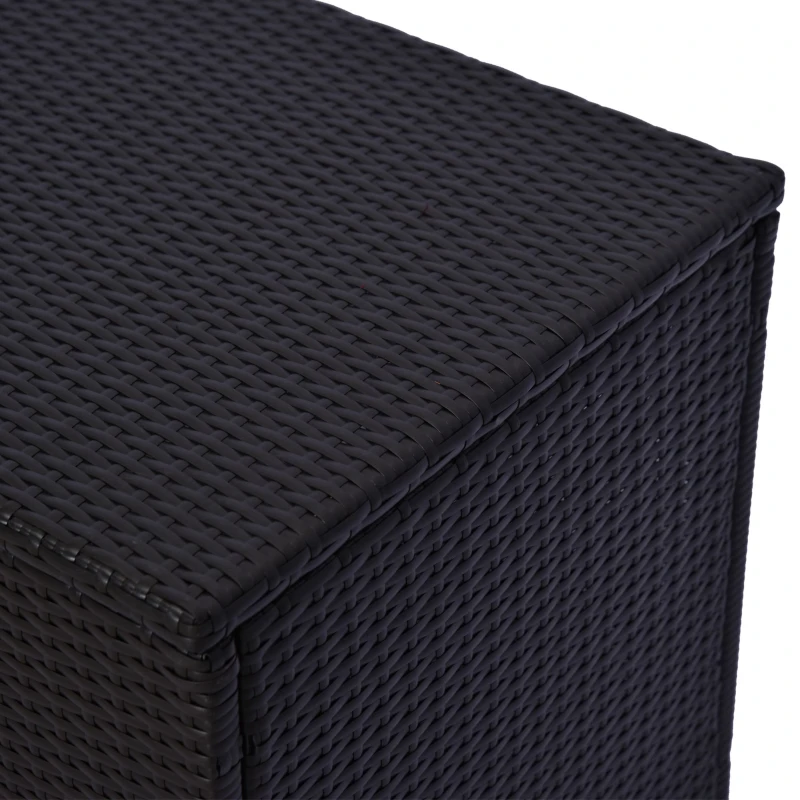 Outsunny Coffre malle de rangement 118L x 54l x 59H cm résine tressée imitation rotin café foncé