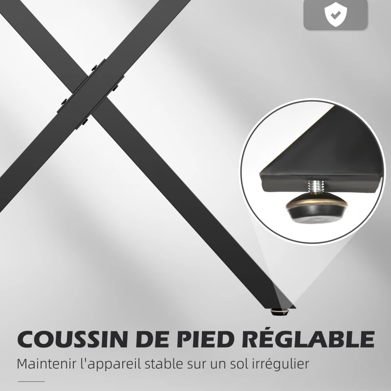 HOMCOM Lot de 2 pieds de table en forme en croix 70 x 72 cm design industriel pour table basse table de chevet noir