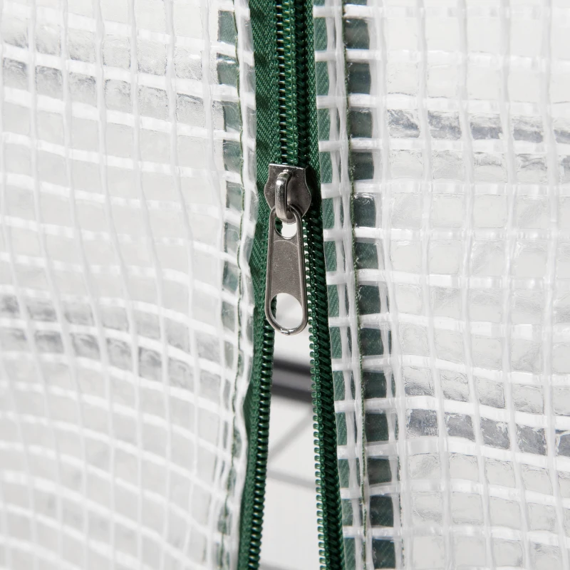 Outsunny Invernadero de Jardín con 4 Estantes y Cubierta de PE 140g/m² Tipo Caseta de Tubo Acero Vivero Casero para Cultivo de Plantas Flores Macetas Balcón Terraza 70x50x160 cm Blanco