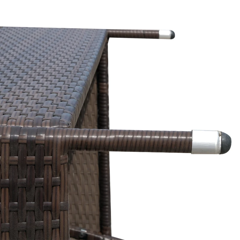 Outsunny Divano da Giardino a 2 Posti con Tavolino con Cuscini Poly Rattan 63 × 133 × 84cm Marrone