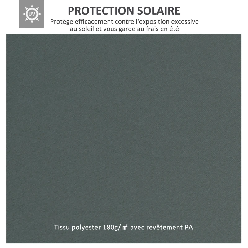 Outsunny Toile de rechange pour pavillon tonnelle tente 3 x 4 m polyester haute densité 180 g/m² gris