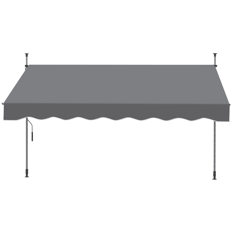 Outsunny Store banne manuel rétractable inclinaison réglable installation rapide  sans trous à percer 3 x 1,5 x 3,1 m