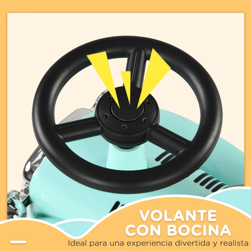 AIYAPLAY Coche Correpasillos para Bebés de 12 a 36 Meses con Bocina Compartimento de Almacenaje y Volante 58x27x35 cm Verde Mint