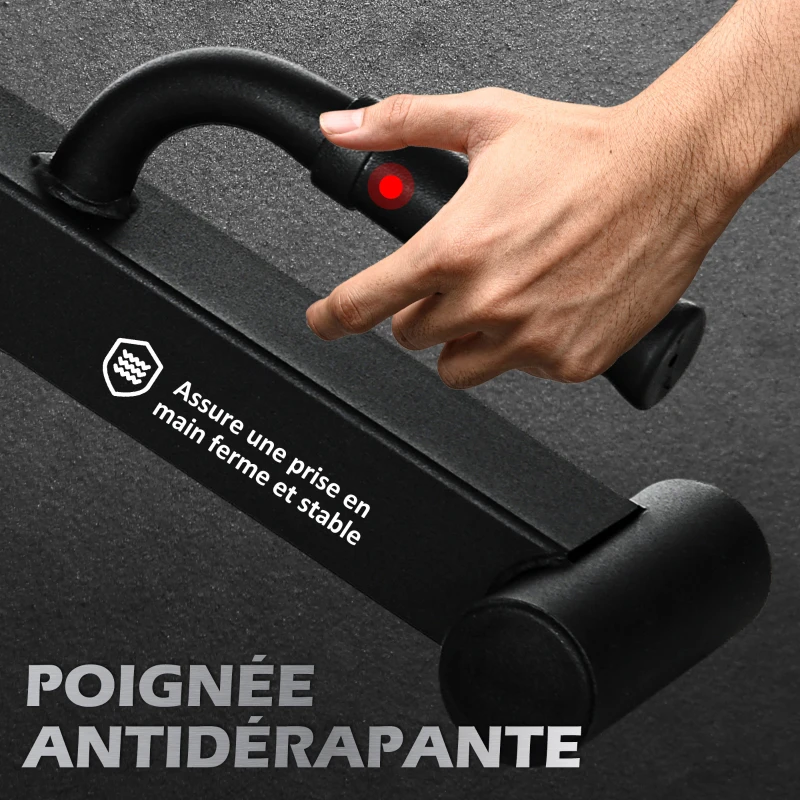 SPORTNOW Cric d'haltères supports de barbell en acier avec poignée antidérapante pour musculation à domicile charge max. 200kg