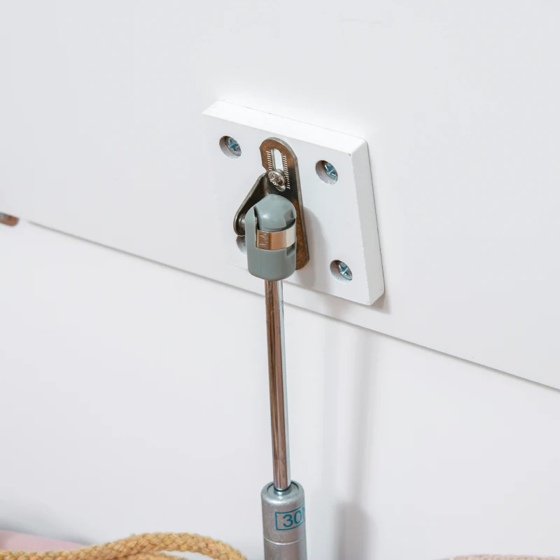 HOMCOM Panca Contenitore con Schienale in Legno per Bambini da 3-6 Anni, 60x30x50 cm, Azzurro