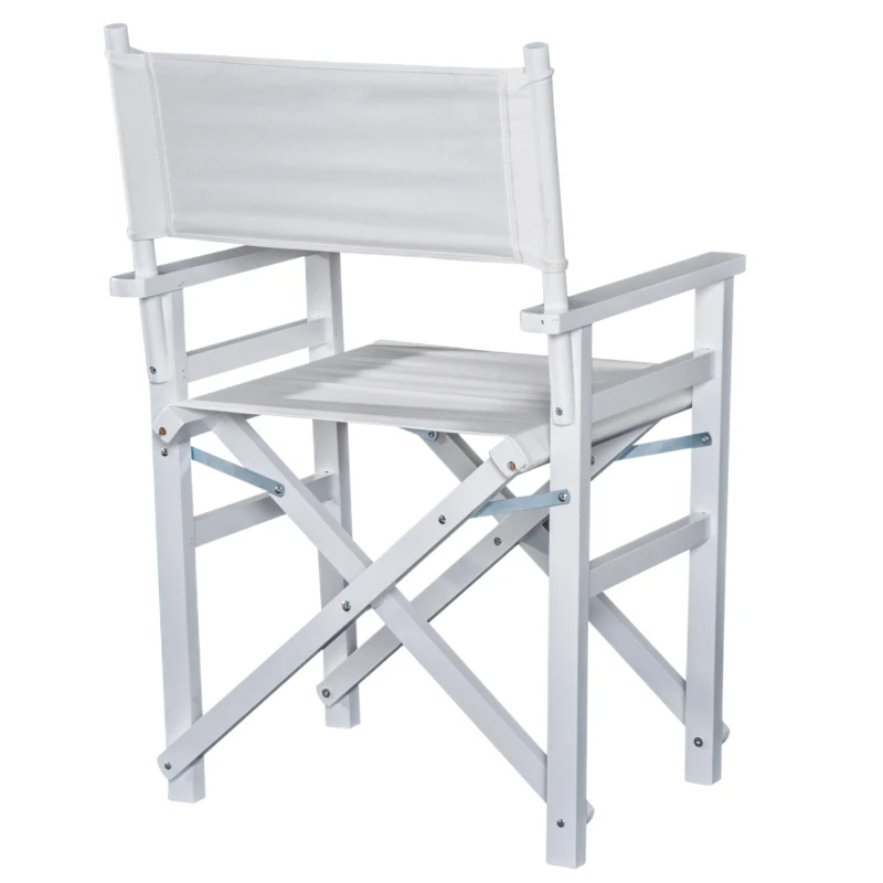HOMCOM Regiestuhl Gartenstuhl Klappstuhl Stuhl Landhaussessel Sessel Weiß L56 x B46 x H88 cm