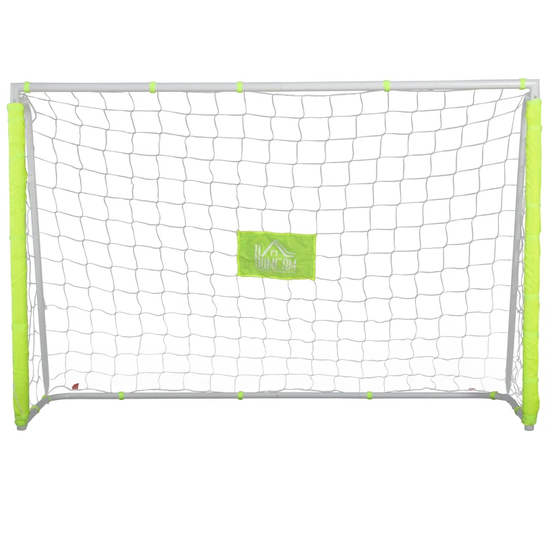 HOMCOM Porta da Calcio da Esterno in Metallo con Bersaglio e Pali in Tessuto Oxford, 186x62x123 cm, Gialla