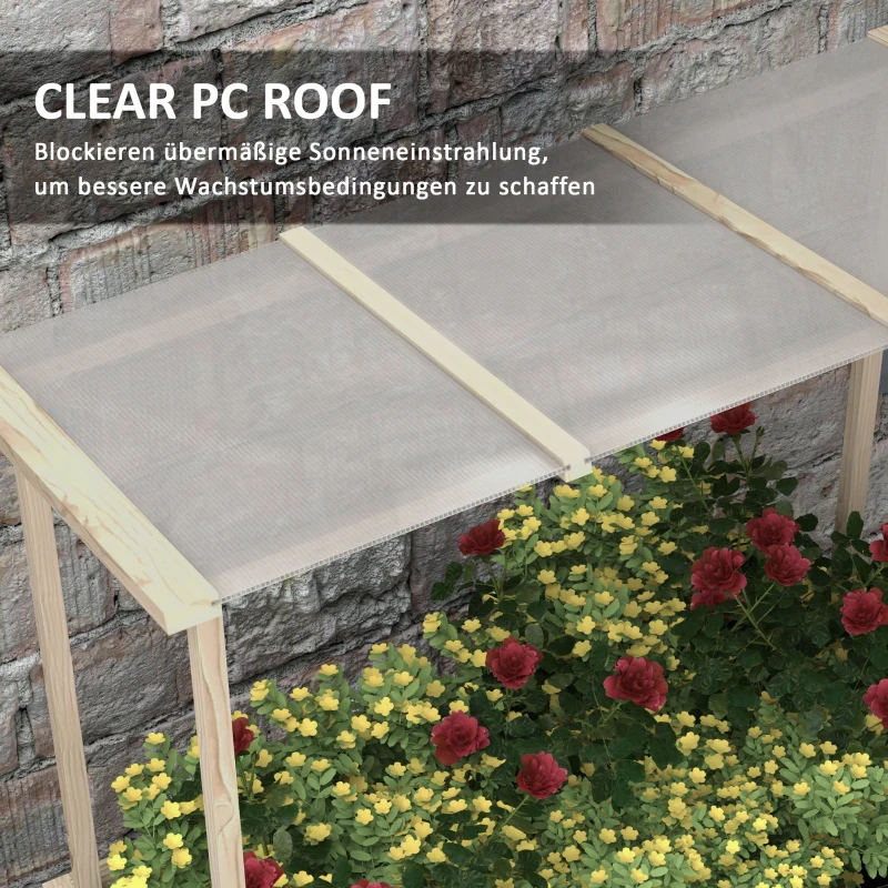 Outsunny Hochbeet mit Dach, Drainagelöcher, Vliesauskleidung, wetterfest, Tannenholz, 110x60x152 cm