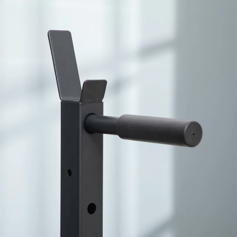 HOMCOM Hantelständer Multi-Funktions Langhantelablage Hantelablage höhenverstellbar Langhantel Krafttraining bis 150 kg belastbar Barbell Rack Stahl Schwarz