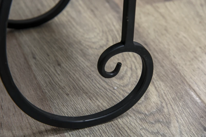 Outsunny Blumenständer Blumenregal Pflanzenständer Blumenbank Mosaiktisch Kachel Metall für drinnen und draußen Schwarz