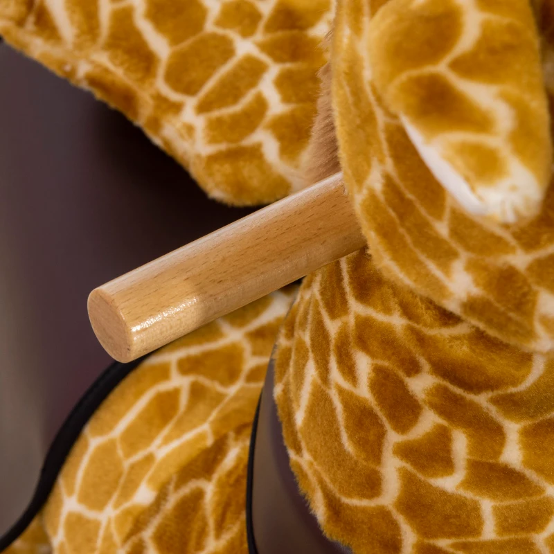 HOMCOM Kids Giraffe-Designed Riding Horse, with Wheels, for Ages 3-6 Years - Yellow and Orange