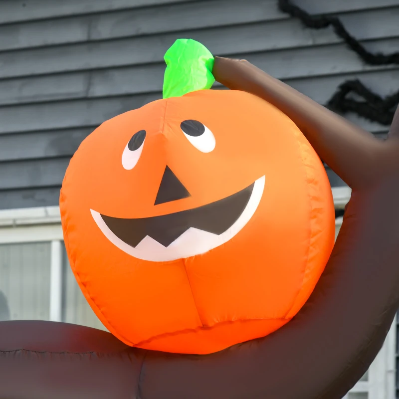 HOMCOM Aufblasbarer Spukbaum Kürbis Halloween Deko Figur Luftfigur mit LED Beleuchtung, Polyester, 180x80x240cm