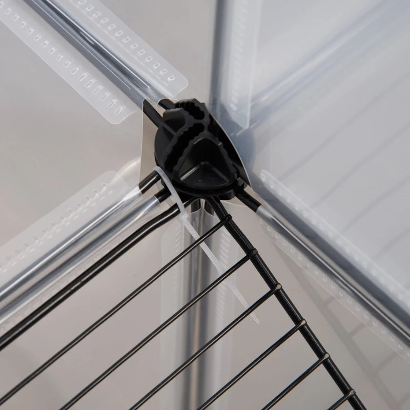 PawHut Recinto per Animali Modulabile con Pannelli 35x35 cm e Accessori, in Acciaio e PP, 140x70x70 cm, Nero