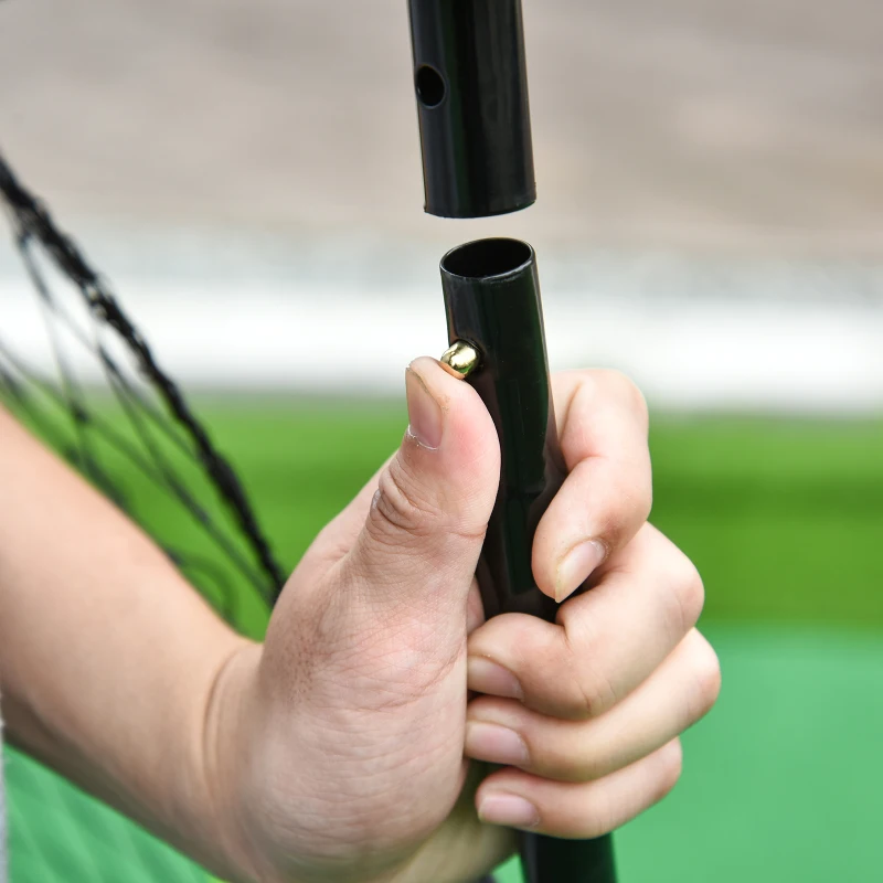 HOMCOM Baseball Rebounder, Tragebar Softball Pitchback-Netz, Rückprallnetz mit Ziel Zone, verstellbarem Winkel Pitching Netz für Basebälle Softbälle, Metall, Schwarz