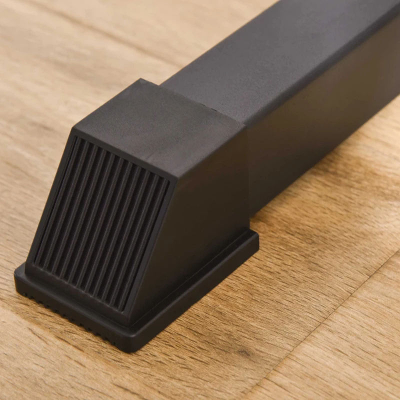 HOMCOM Langhantelständer, höhenverstellbar 77-122 cm, bis 150 kg, rutschfeste Gummifüße, Stahl, Rot+Schwarz