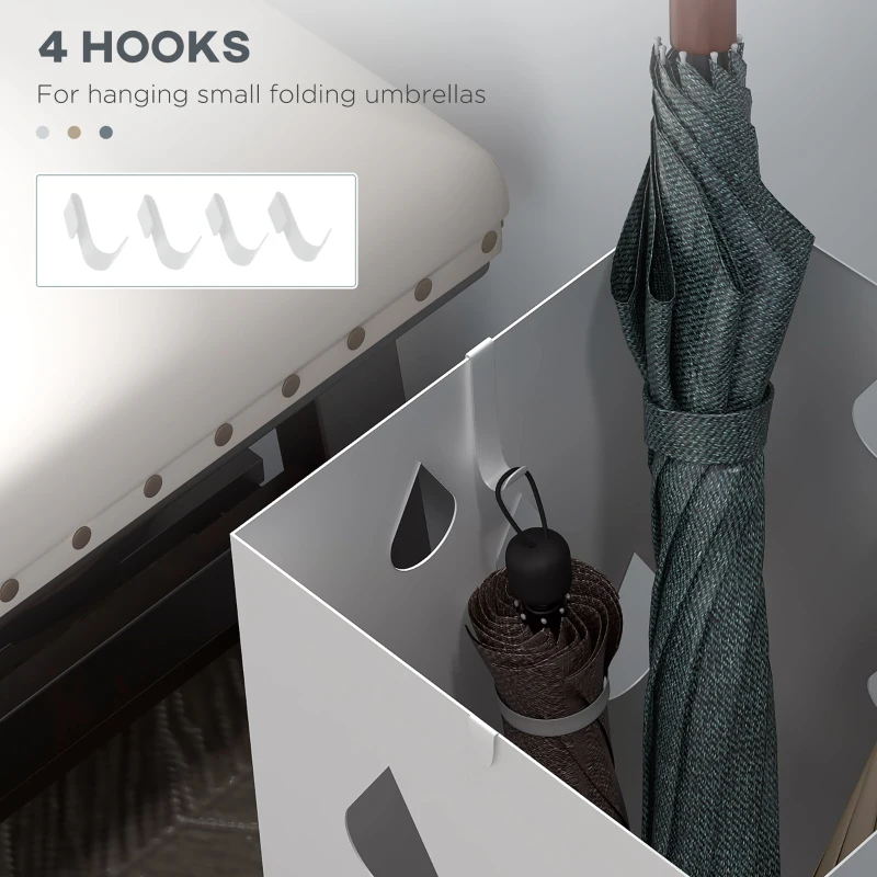 HOMCOM Six-Umbrella Steel Holder Stand - White